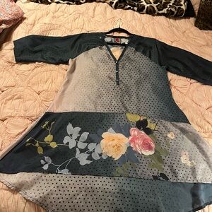 Johnny Was Multicolor Floral High Low Top